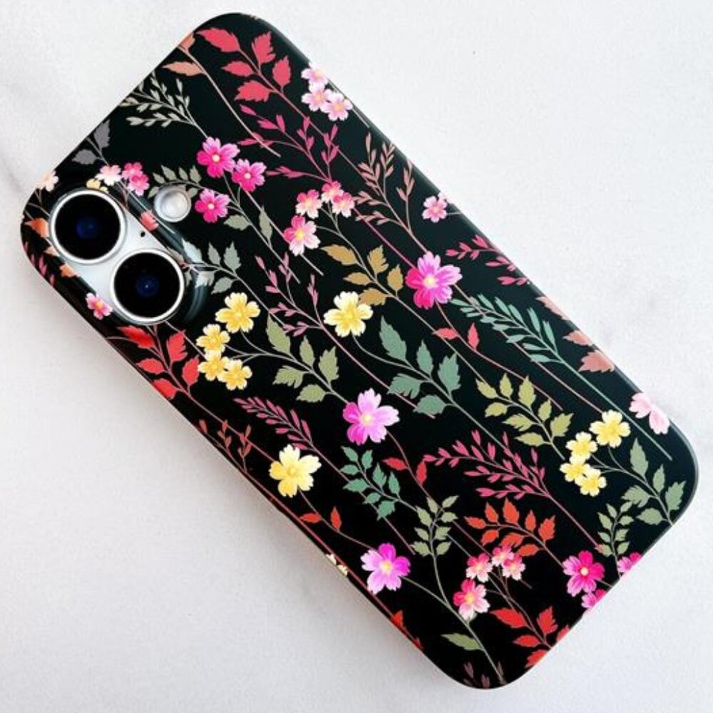 iPhone 16 Case, Cute Garden Flowers Case for Girls and Women